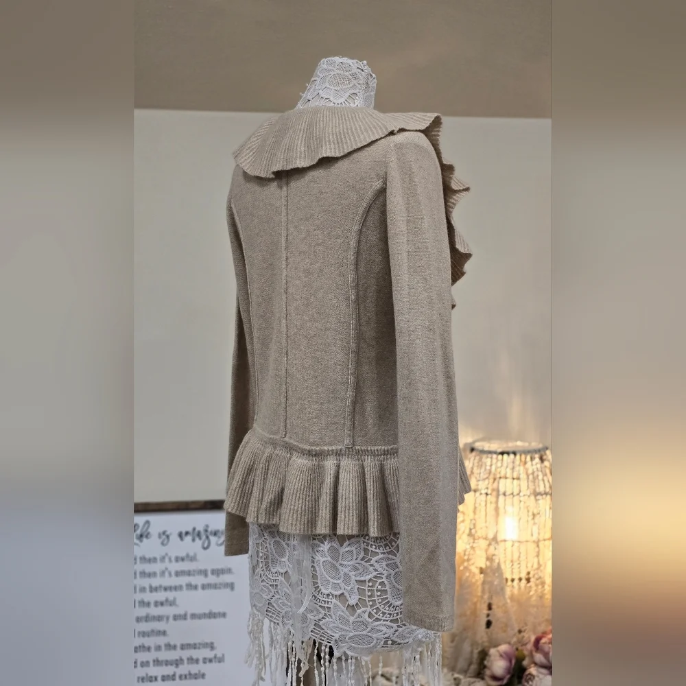 Saffron Ruffled Cashmere Ruffle Sweater - Picture 8 of 9